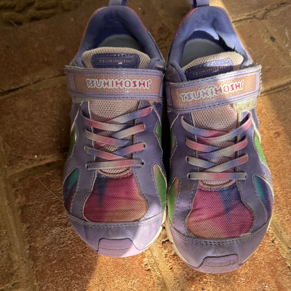 Tsukihoshi Kids' Purple and Green Sneakers